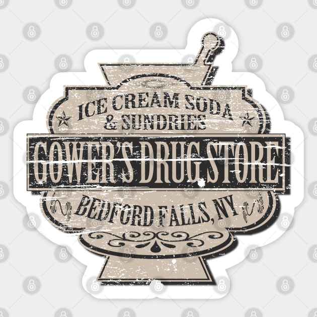 Gower's Drug Store Distressed Sticker by PopCultureShirts